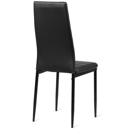 Set of 6 Modern High Back Dining Chairs with Comfortable Padded Seats