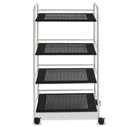 Metal Utility Storage Cart with Wheels and 4 Tier Shelves for Kitchen Bathroom Office – 19.5 Inch