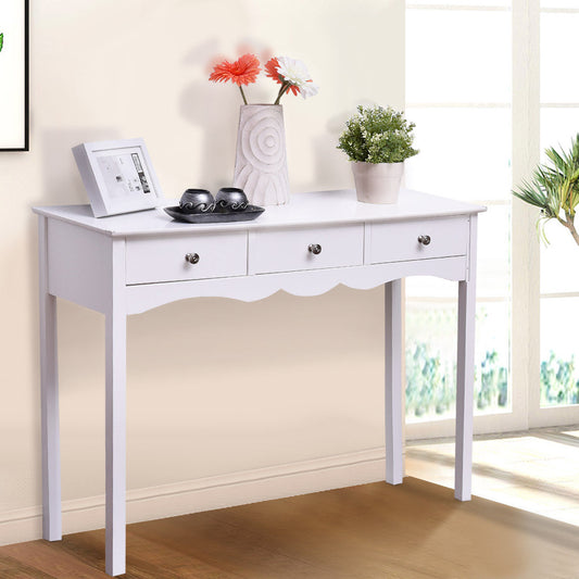 Elegant 3-Drawer Console Table for Entryway, Hallway, or Living Room – White Finish