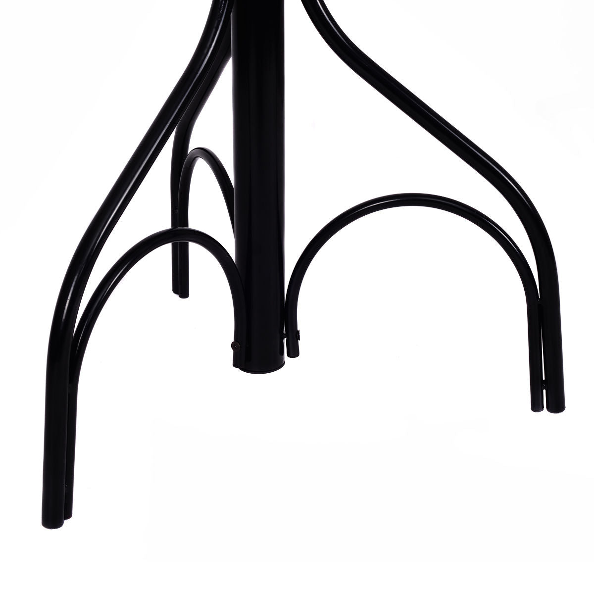 Freestanding Vintage Metal Coat Rack with Hat Hooks and Umbrella Holder