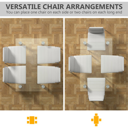 Modern 5 Piece Dining Set with Tempered Glass Table and 4 PU Leather Upholstered Chairs