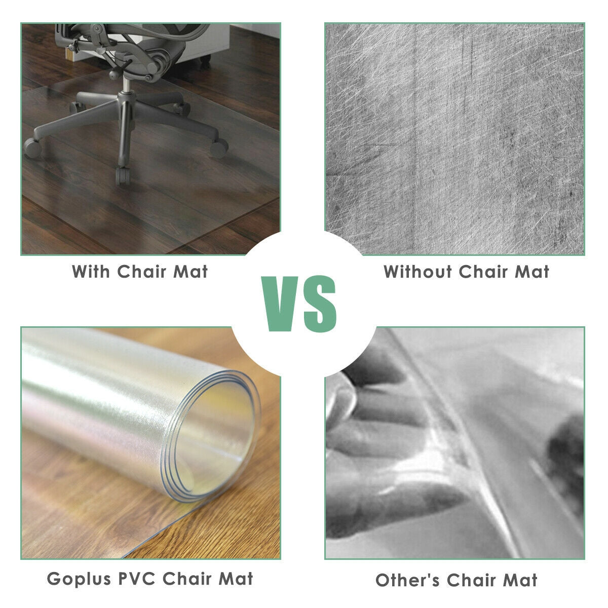 Premium 47" x 47" Transparent PVC Chair Mat – Perfect for Hardwood & Tile Floors