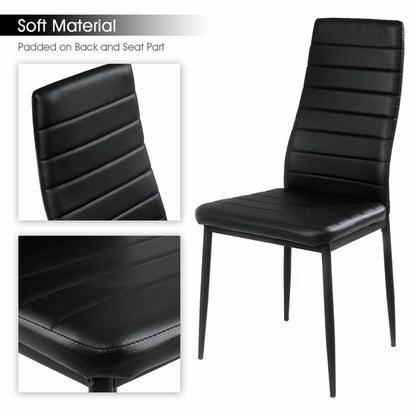 5-Piece Modern Glass Dining Set with Metal Frame – Table and Chairs for Kitchen or Dining Room