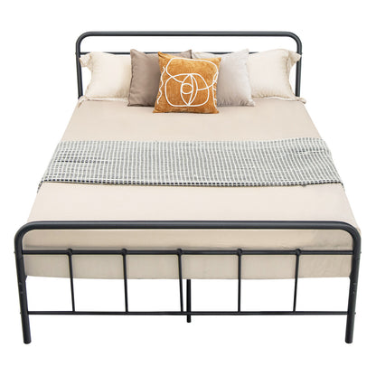 Sturdy Heavy Duty Metal Platform Bed Frame with Elegant Headboard - Full Size