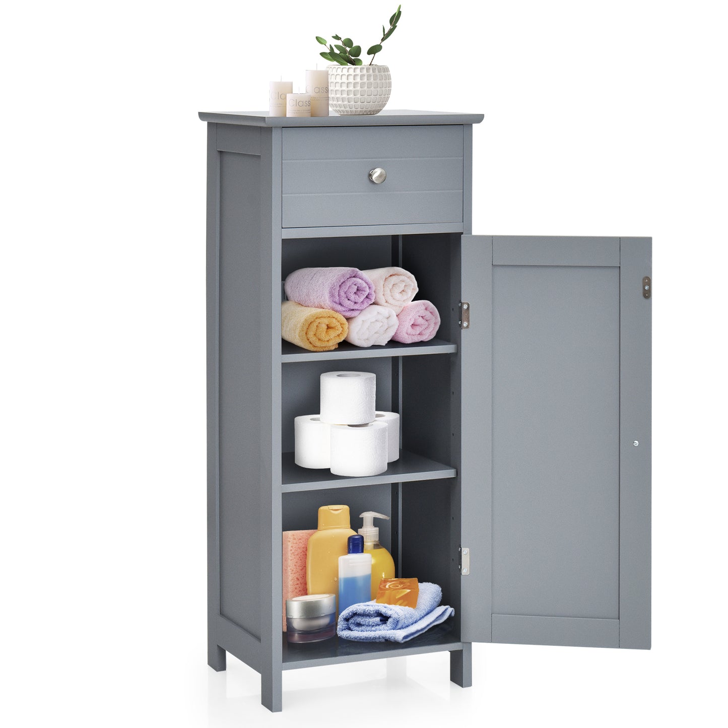 Multi Functional Freestanding Storage Cabinet with Adjustable Shelves