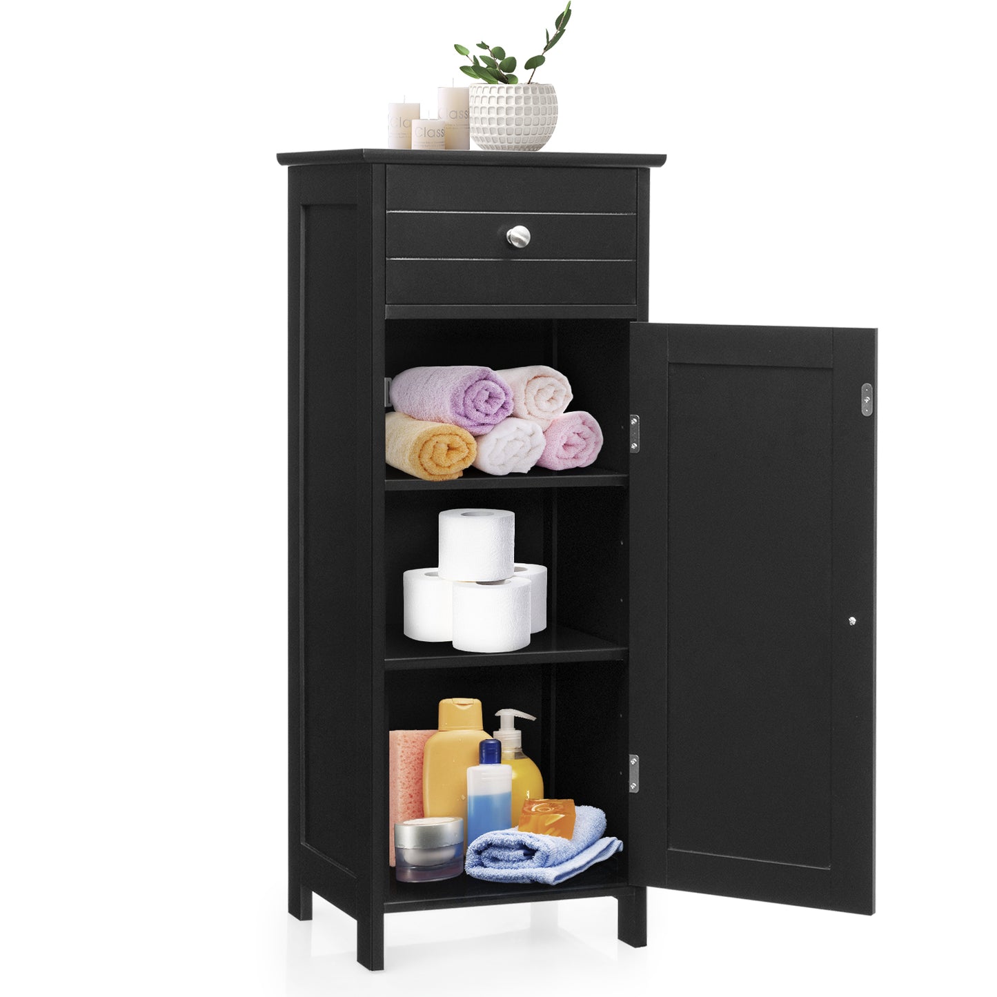 Multi Functional Freestanding Storage Cabinet with Adjustable Shelves