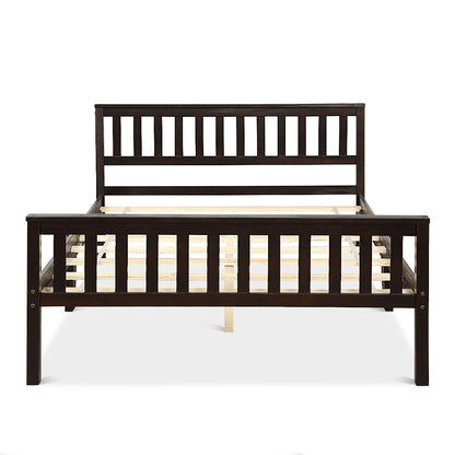 Premium Solid Wood Platform Bed with Elegant Headboard and Footboard - Full Size