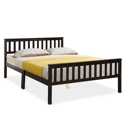 Premium Solid Wood Platform Bed with Elegant Headboard and Footboard - Full Size
