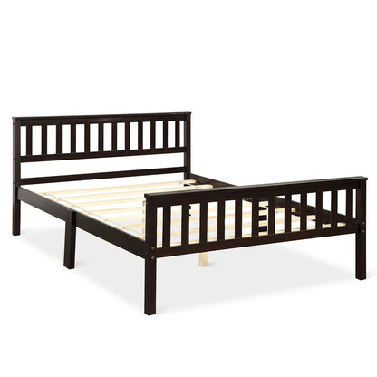 Premium Solid Wood Platform Bed with Elegant Headboard and Footboard - Full Size