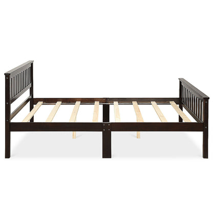Premium Solid Wood Platform Bed with Elegant Headboard and Footboard - Full Size