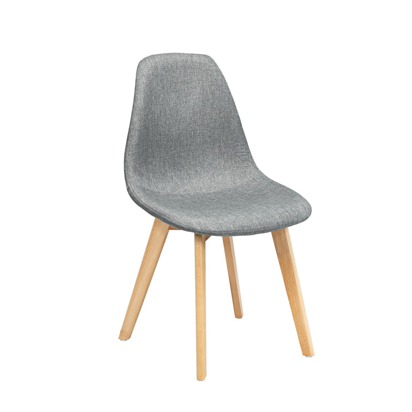 Modern Dining Chairs with Fabric Cushions and Wooden Legs, Set of 2
