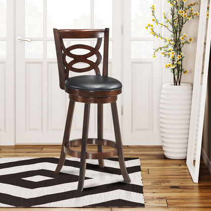 24 Inch Swivel Counter Height Dining Chair with Upholstered Cushion Seat