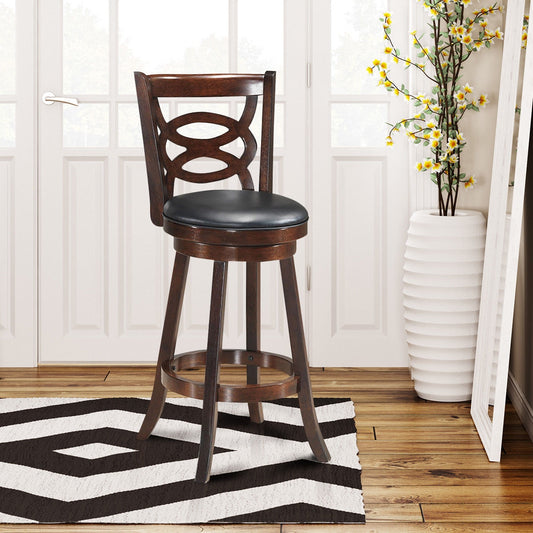 24 Inch Swivel Counter Height Dining Chair with Upholstered Cushion Seat