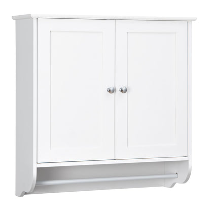 Elegant Wall-Mounted Medicine Cabinet with Adjustable Shelves & Towel Bar