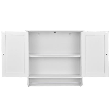 Elegant Wall-Mounted Medicine Cabinet with Adjustable Shelves & Towel Bar