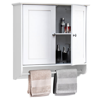 Elegant Wall-Mounted Medicine Cabinet with Adjustable Shelves & Towel Bar