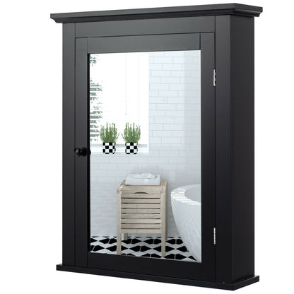 Wall-Mounted Bathroom Mirror Cabinet with Adjustable Shelves