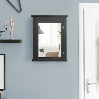 Wall-Mounted Bathroom Mirror Cabinet with Adjustable Shelves
