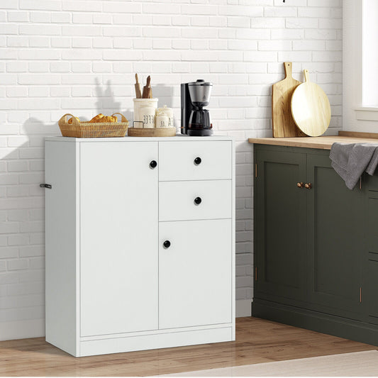 Modern 2 Door Freestanding Sideboard with Adjustable Shelves for Ample Storage