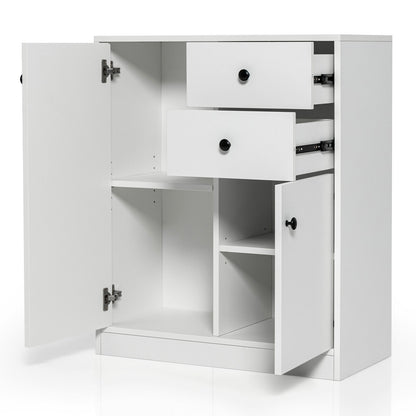 Modern 2 Door Freestanding Sideboard with Adjustable Shelves for Ample Storage
