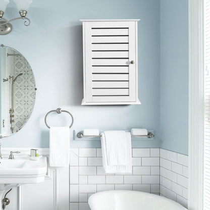 Wall-Mounted Medicine Cabinet with Adjustable Shelves and Louver Door