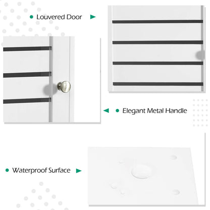 Wall-Mounted Medicine Cabinet with Adjustable Shelves and Louver Door