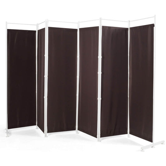 Elegant 6 Panel Folding Privacy Screen Room Divider - Brown