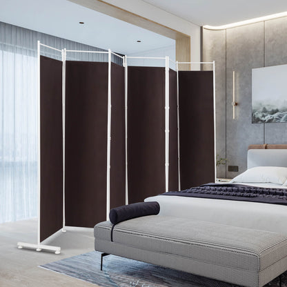 Elegant 6 Panel Folding Privacy Screen Room Divider - Brown