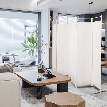 Elegant 6 Panel Folding Privacy Screen Room Divider - White