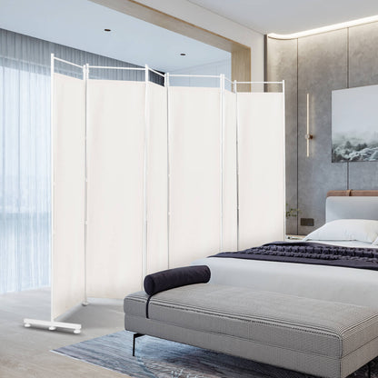 Elegant 6 Panel Folding Privacy Screen Room Divider - White