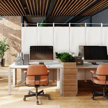 Elegant 6 Panel Folding Privacy Screen Room Divider - White