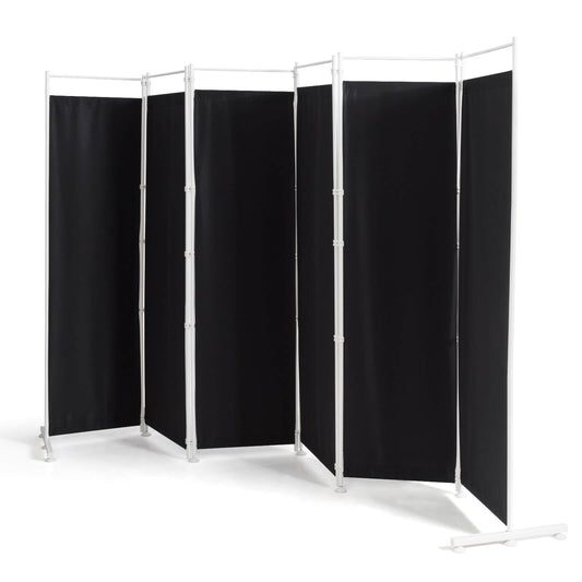 Elegant 6 Panel Folding Privacy Screen Room Divider - Black