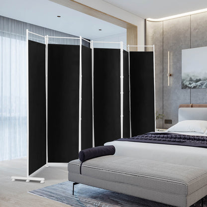 Elegant 6 Panel Folding Privacy Screen Room Divider - Black