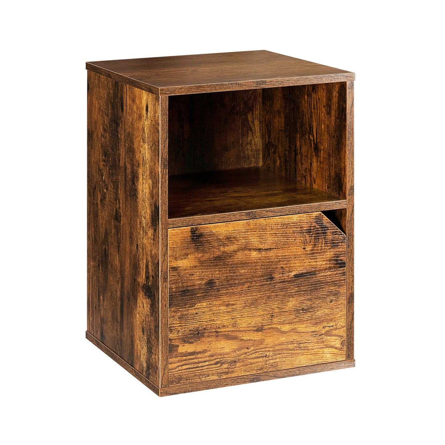 Set of 2 Nightstands with Storage, Modern End Tables for Bedroom or Living Room - Brown