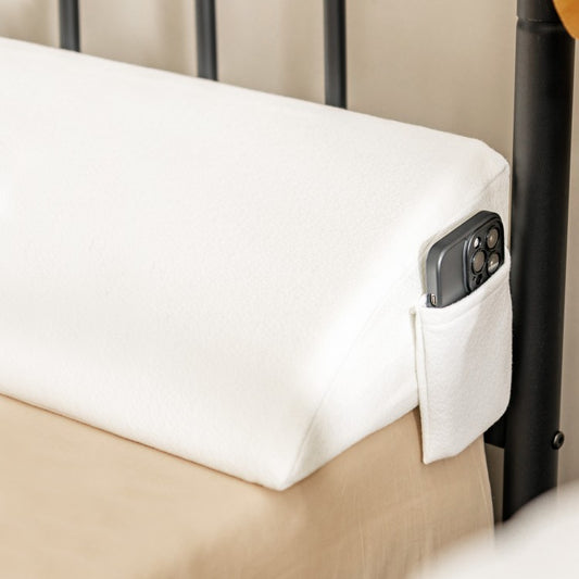 Bed Wedge Pillow with Side Pocket for Gap Filling and Neck Support