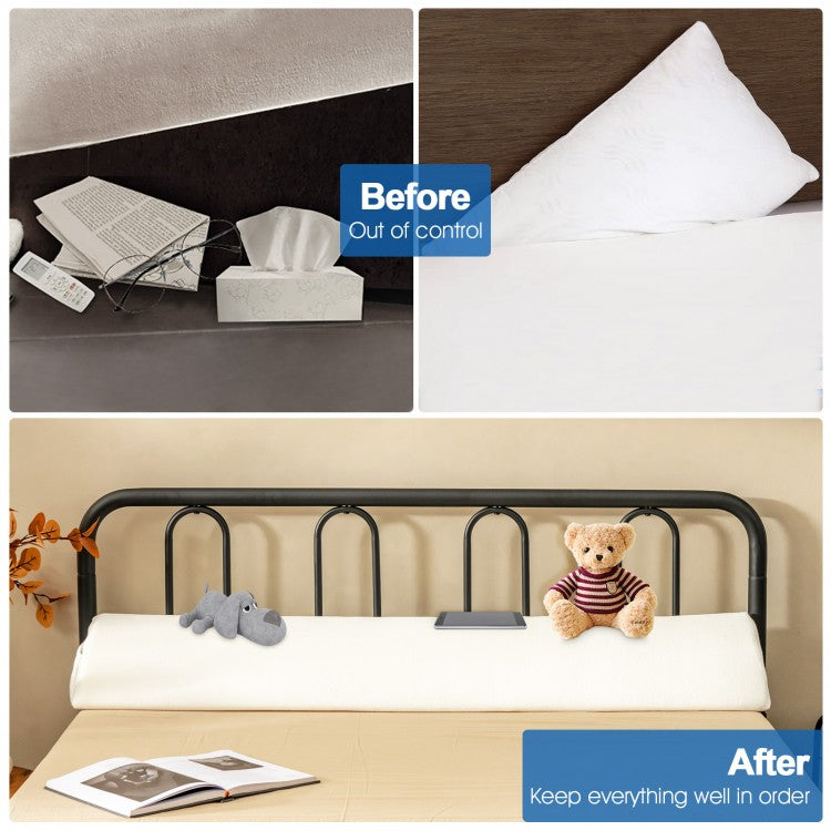 Bed Wedge Pillow with Side Pocket for Gap Filling and Neck Support