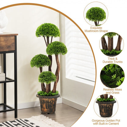 3 Feet Artificial Cedar Topiary Tree with Rattan Trunk – Lifelike Indoor/Outdoor Décor