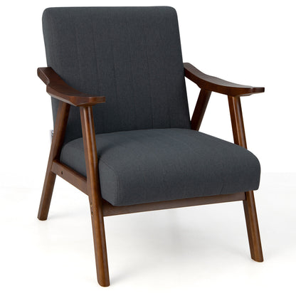 Ergonomic Lounge Armchair with Thick Cushion and Felt Pads Grey