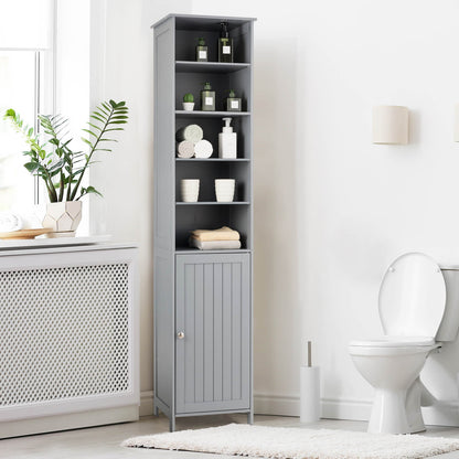 72 Inch Freestanding Tall Storage Cabinet with Adjustable Shelves & Cupboard