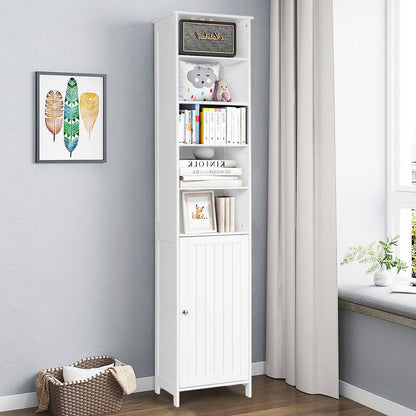 72 Inch Freestanding Tall Storage Cabinet with Adjustable Shelves & Cupboard