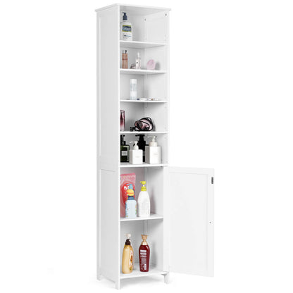 72 Inch Freestanding Tall Storage Cabinet with Adjustable Shelves & Cupboard