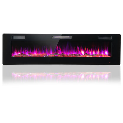 60 Inch Ultra Slim Electric Fireplace with Remote and Adjustable Timer