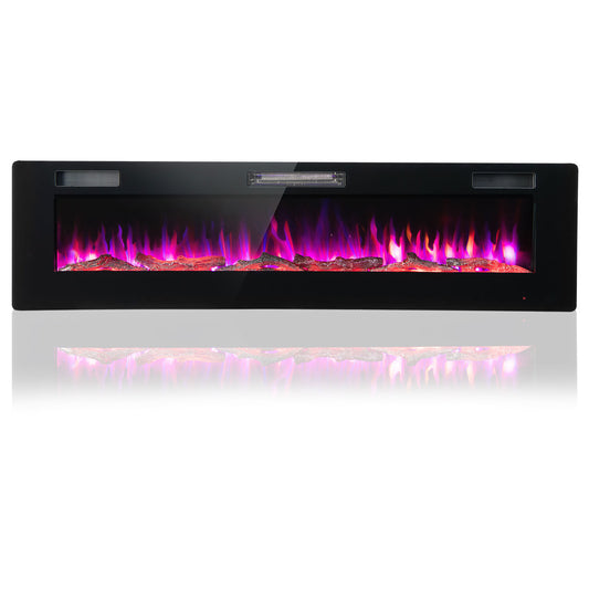 60 Inch Ultra Slim Electric Fireplace with Remote and Adjustable Timer