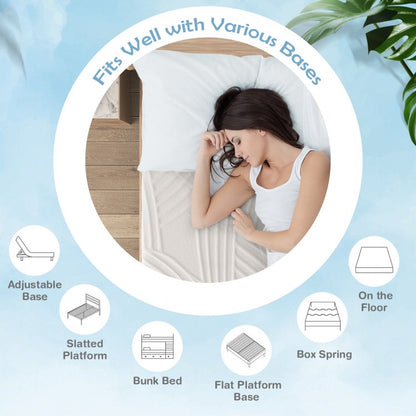 Twin XL Adjustable Bed Mattress with Gel Memory Foam & Convoluted Foam for Enhanced Comfort