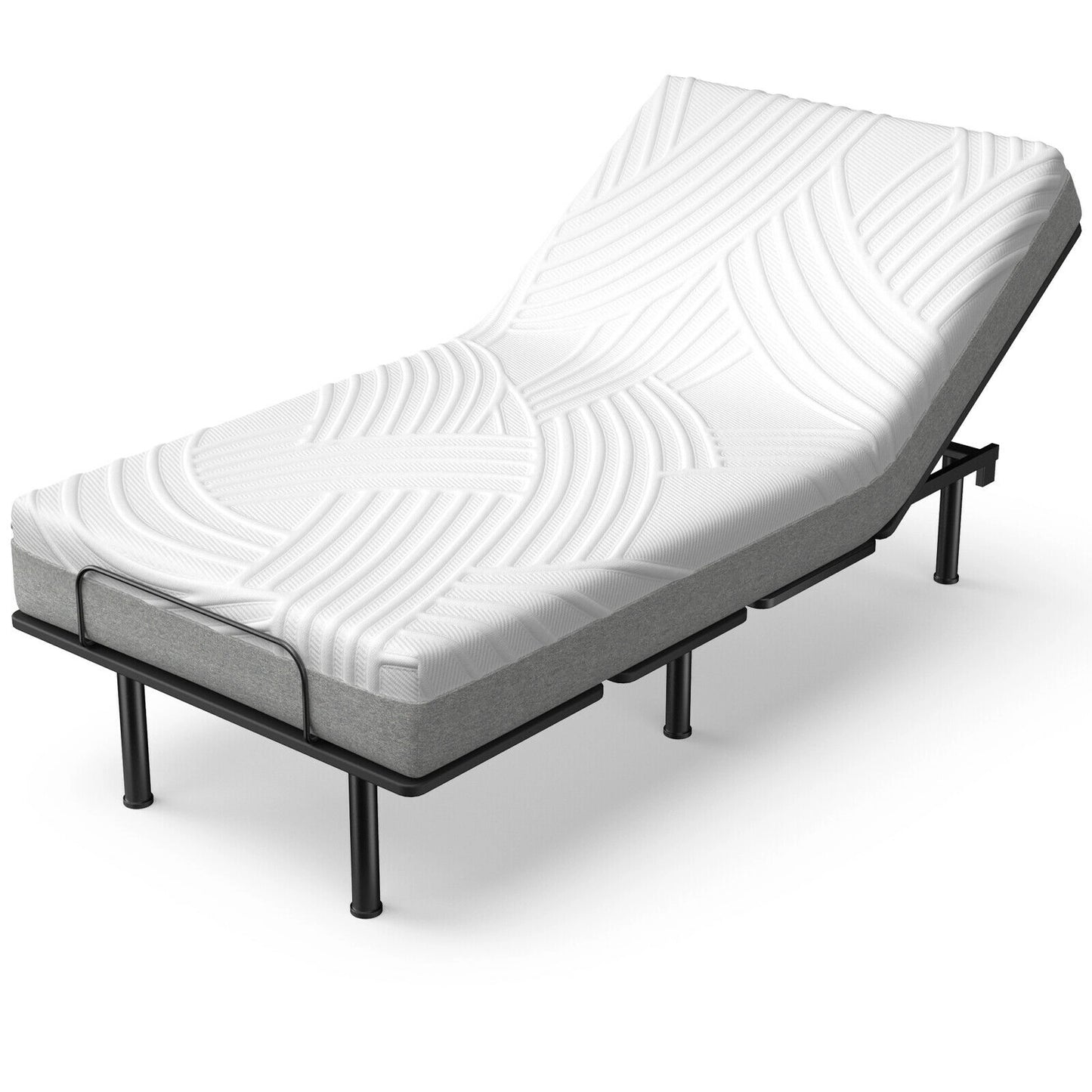 Twin XL Adjustable Bed Mattress with Gel Memory Foam & Convoluted Foam for Enhanced Comfort