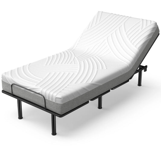 Twin XL Adjustable Bed Mattress with Gel Memory Foam & Convoluted Foam for Enhanced Comfort