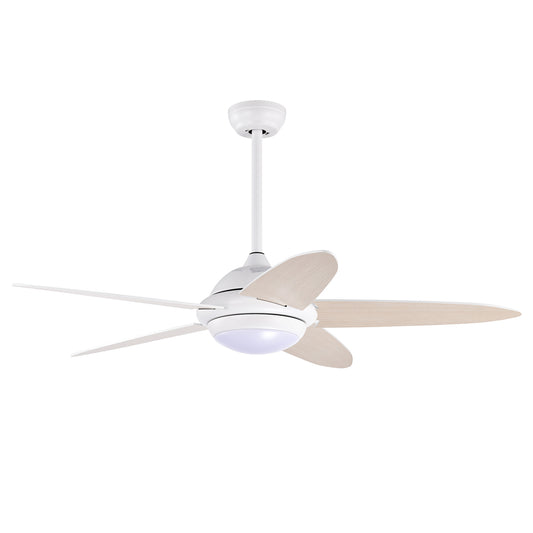 52 Inch Ceiling Fan with LED Light & 3 Adjustable Color Temperatures - White