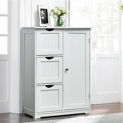 Compact Bathroom Storage Cabinet with 3 Drawers & Adjustable Shelf for Organized Storage