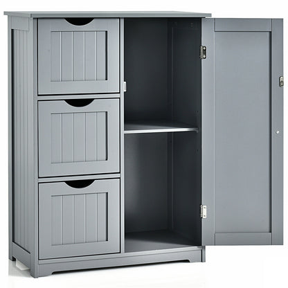 Compact Bathroom Storage Cabinet with 3 Drawers & Adjustable Shelf for Organized Storage