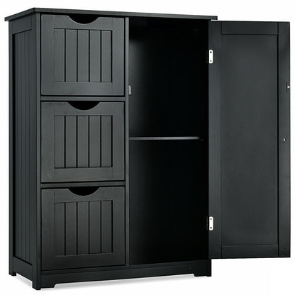 Compact Bathroom Storage Cabinet with 3 Drawers & Adjustable Shelf for Organized Storage